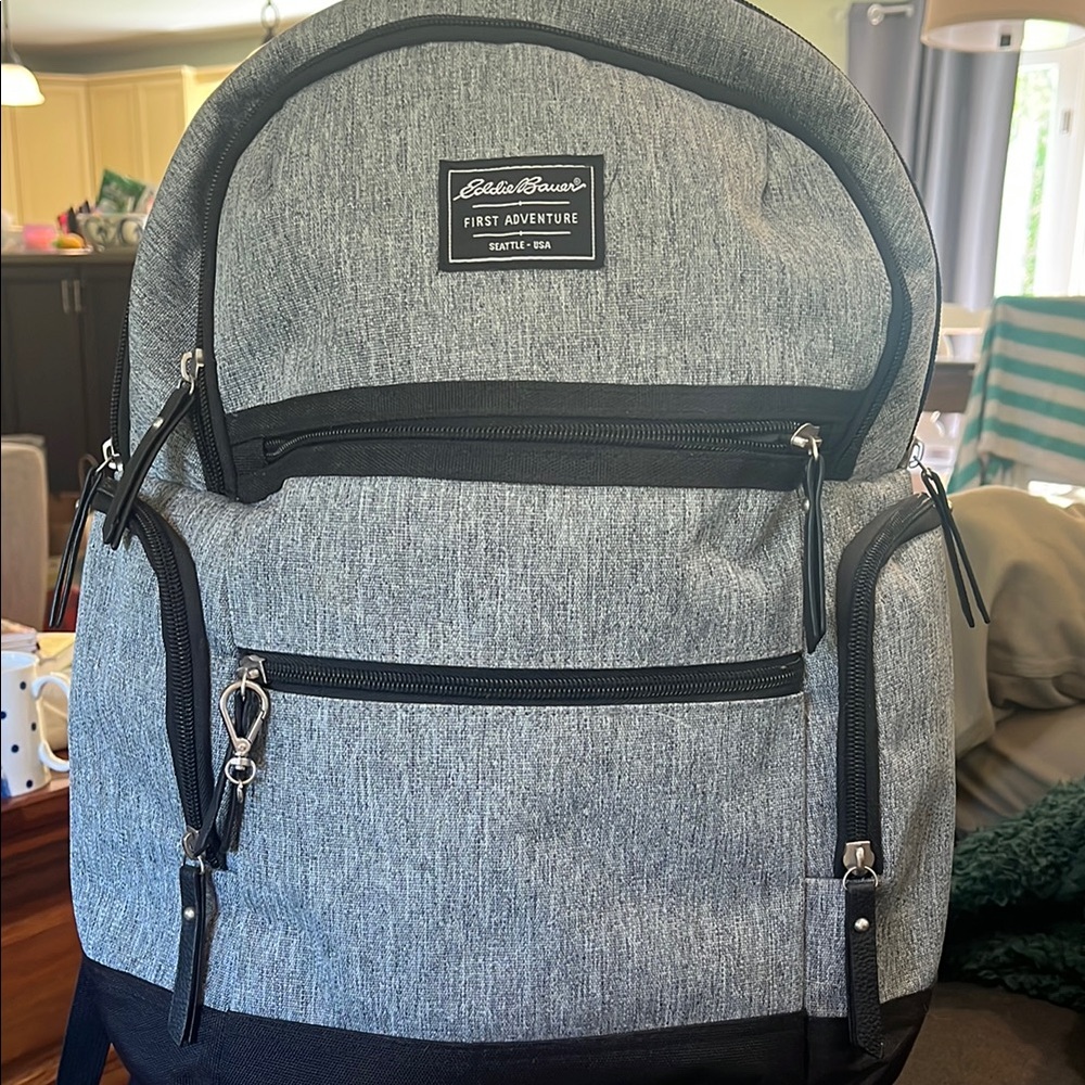 Eddie Bauer Gray Backpack diaper bag